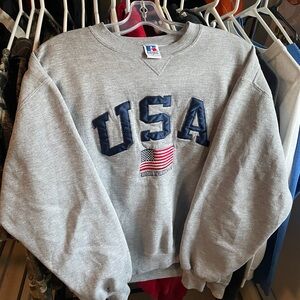 Russell Athletic Gray USA Crewneck Sweater vintage 90’s
